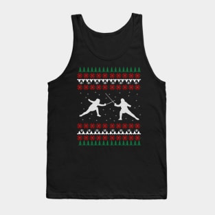Fencing Ugly Christmas Sweater Gift Ideas Tank Top